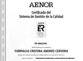 certificado aenor farmacia