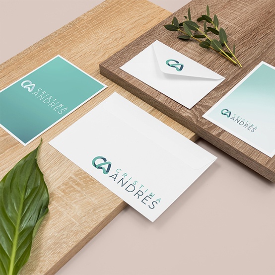 tarjetas y sobre cristina andres